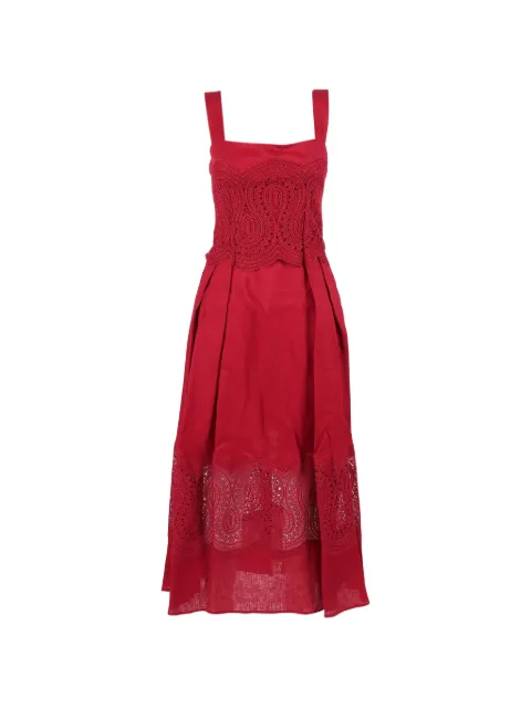 Clips lace-panelled sleeveless dress