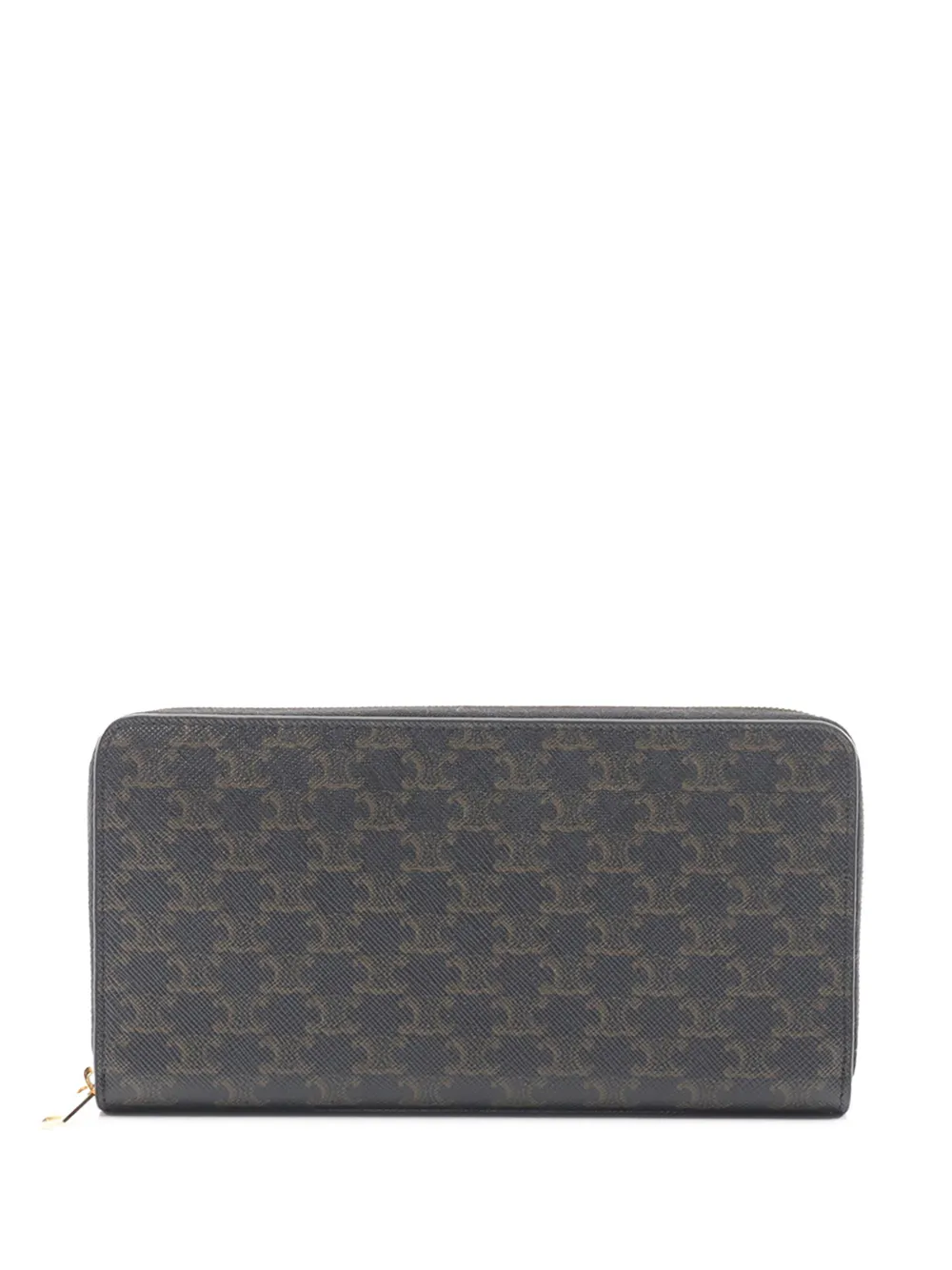 Celine Pre-Owned 2010-2026 Triomphe Coated Canvas Wallet long wallets - Nero