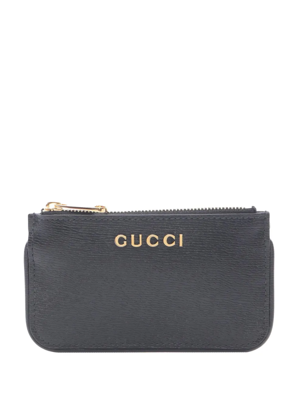 Gucci Pre-Owned 2016-2026 Leather Script coin pouch - Nero