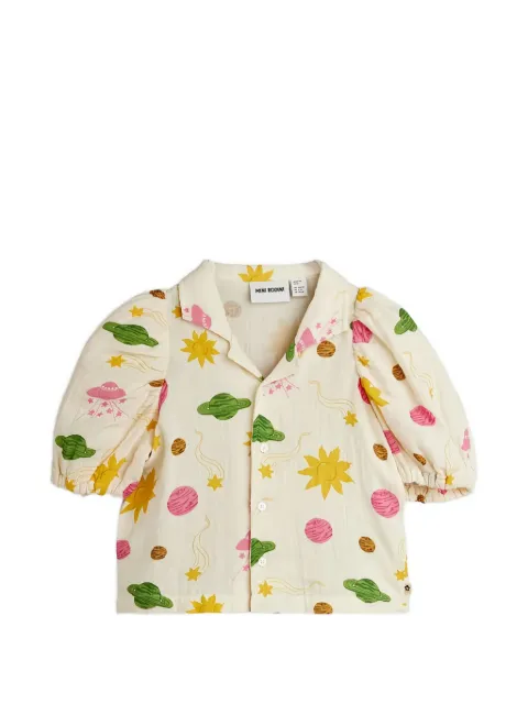 Mini Rodini space-print puff-sleeve shirt