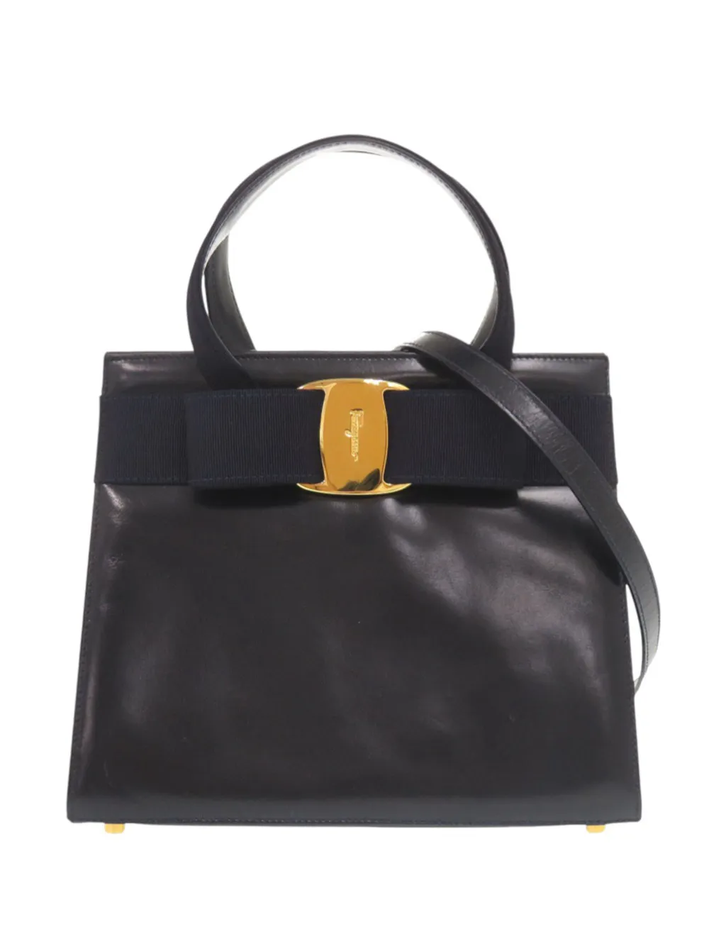 Ferragamo Pre-Owned 2000-2026 Leather Vara Bow satchel - Blu