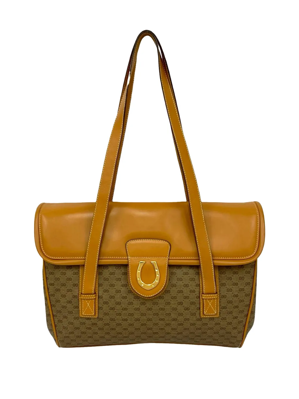 Gucci Pre-Owned 20th Century Micro GG Supreme Horseshoe shoulder bag - Marrone