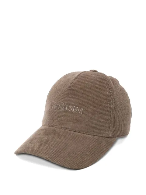 Saint Laurent logo-embroidered corduroy baseball cap