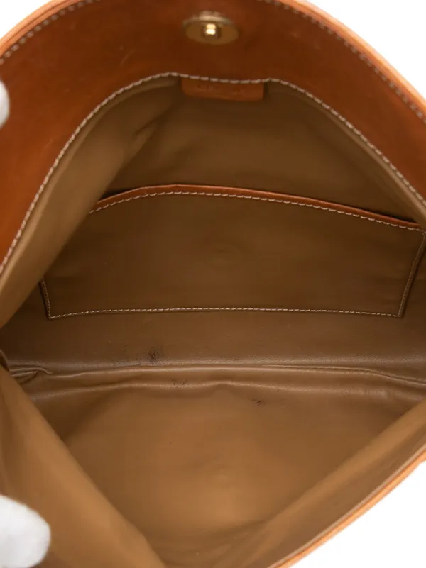 Celine Pre-Owned 2005 Macadam Coated Canvas Clutch Bag | Neutrals