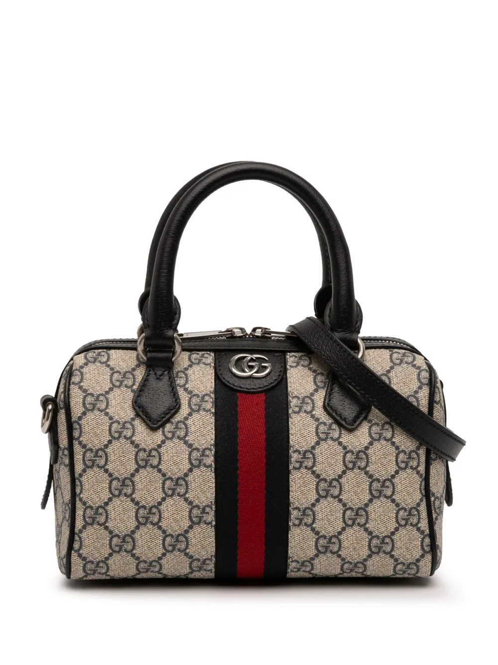 Gucci Pre-Owned 2016-2026 Mini GG Supreme Ophidia Web satchel - Toni neutri