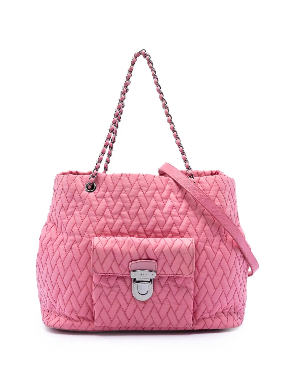 Prada Pre-Owned 2016-2025 Impuntu Tessuto Chain Tote satchel - Rosa