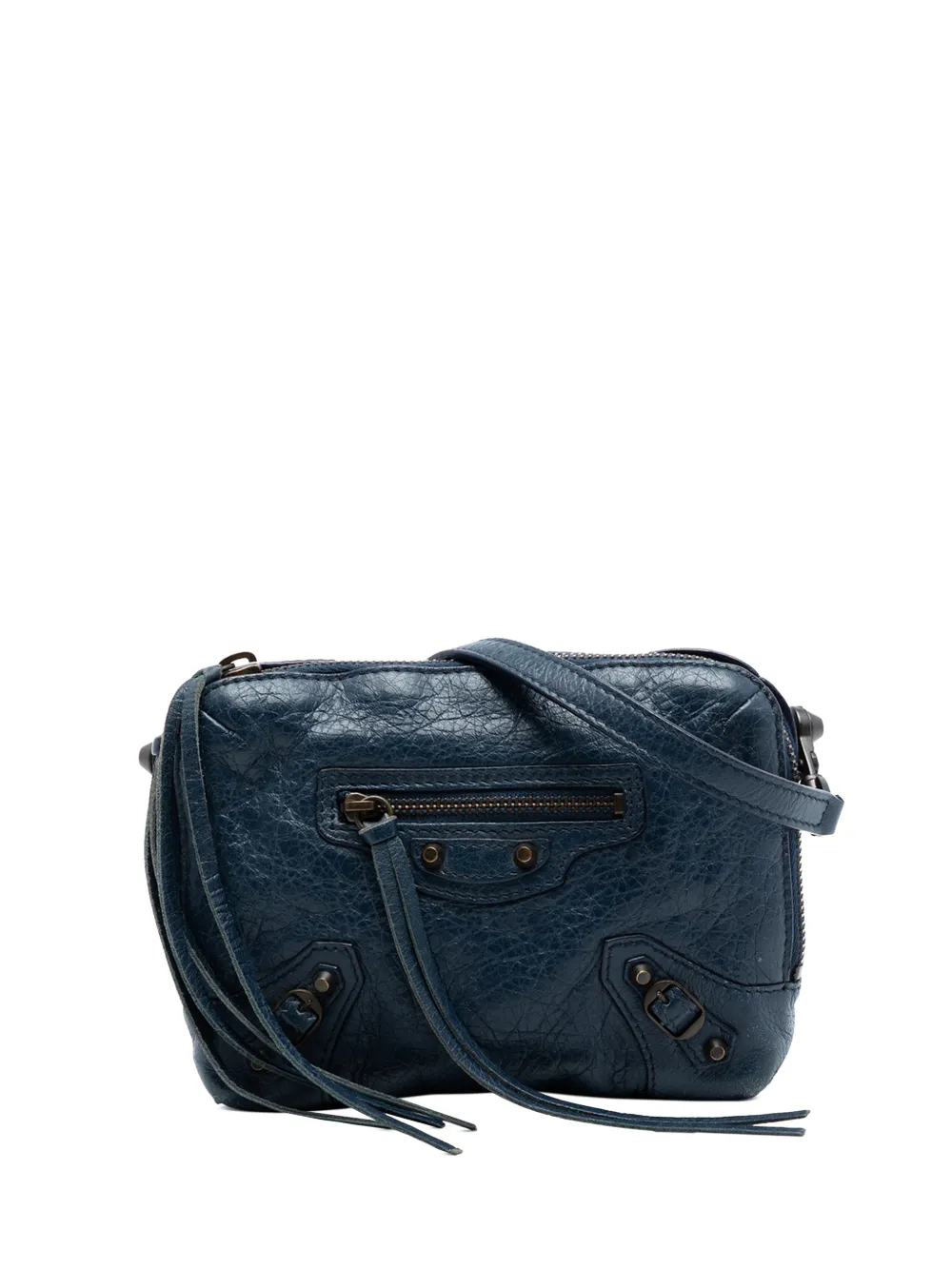 Balenciaga Pre-Owned 2017 Lambskin Motocross Classic Reporter XS crossbody bag - Blue