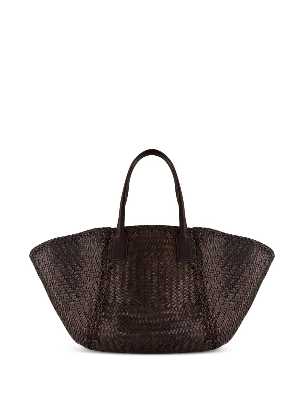 DRAGON DIFFUSION Teresa woven tote bag - Marrone