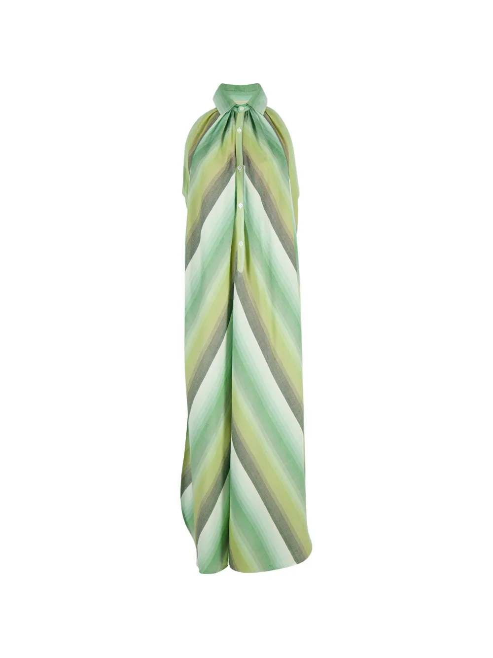 Marrakshi Life striped halter-neck dress - Verde