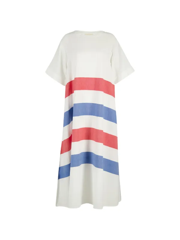 Marrakshi Life Striped Maxi Dress in White