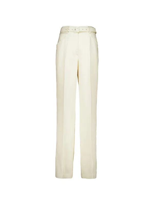 Gabriela Hearst Norman Belted Trousers in Neutrals