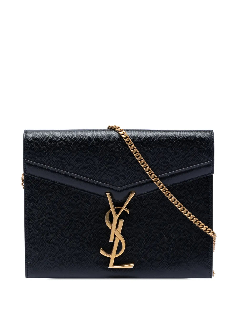 Saint Laurent Pre-Owned 2013-2025 Grain De Poudre Monogram Cassandra Chain Wallet crossbody bag - Nero