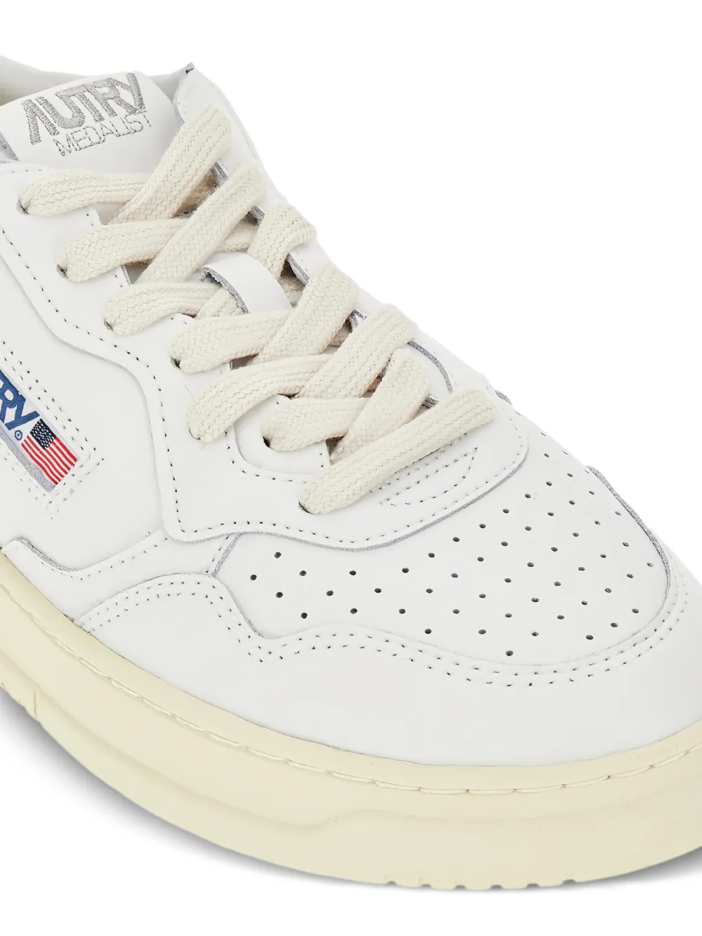 Autry Medalist leren sneakers met geperforeerde details Wit