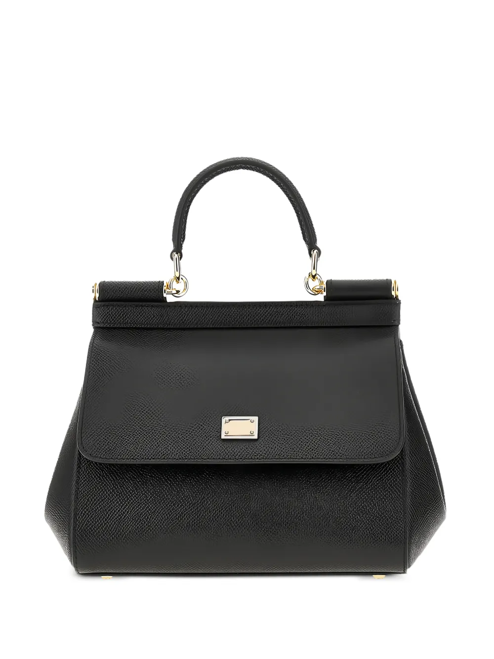 Dolce & Gabbana small Sicily grained leather tote bag - Nero