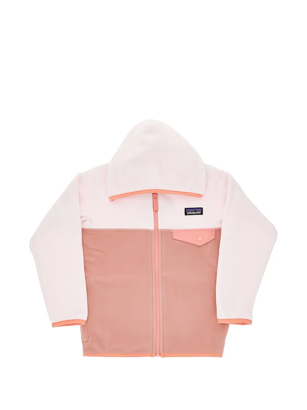 Patagonia Micro D Snap-T colour-block fleece hoodie - Rosa