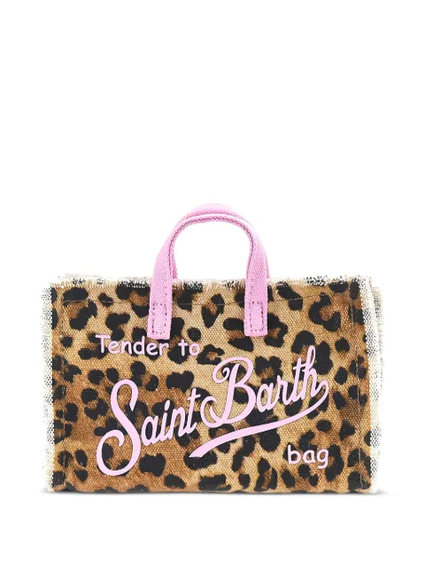 MC2 Saint Barth Phone leopard-print frayed tote bag