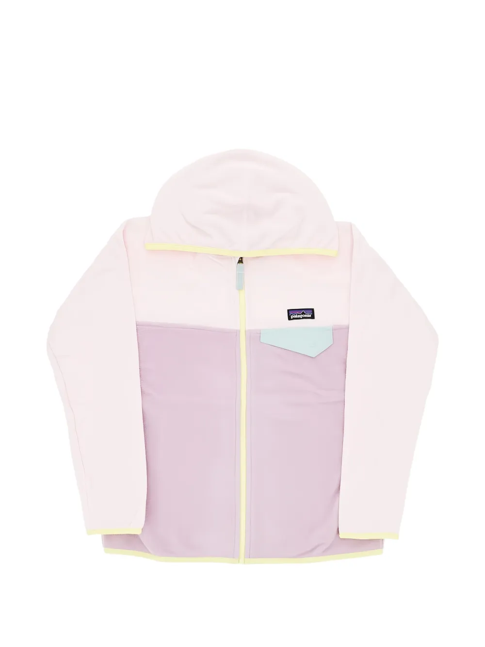 Patagonia Micro D Snap-T colour-block fleece hoodie - Rosa