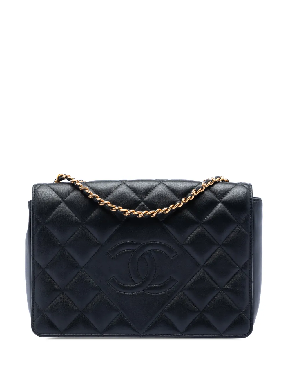 CHANEL Pre-Owned 2014 Medium Quilted Lambskin Diamond CC Flap crossbody bag - Nero