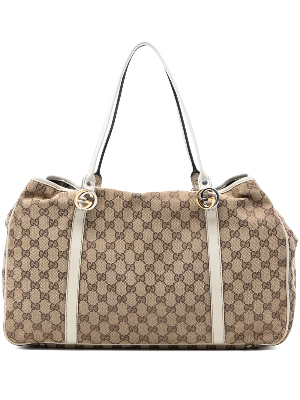 Gucci Pre-Owned 2016-2026 Large GG Canvas Twins Tote Bag | White