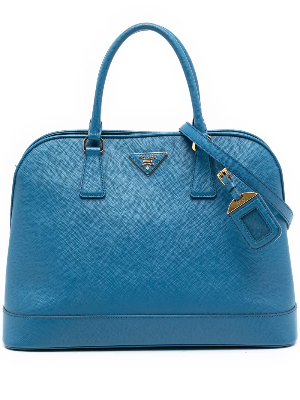 Prada Pre-Owned 2010-2025 Large Saffiano Lux Open Promenade satchel - Blu