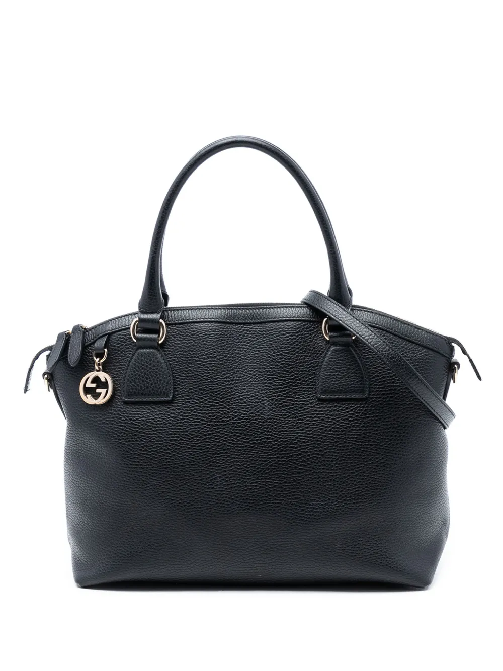 Gucci Pre-Owned 2016-2026 Medium Leather GG Charm Dome satchel - Nero