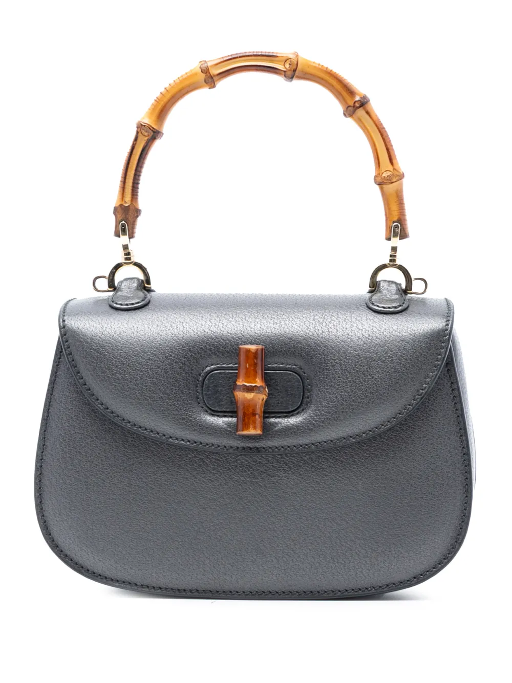 Gucci Pre-Owned 20th Century Small Calfskin Bamboo Night satchel - Grigio