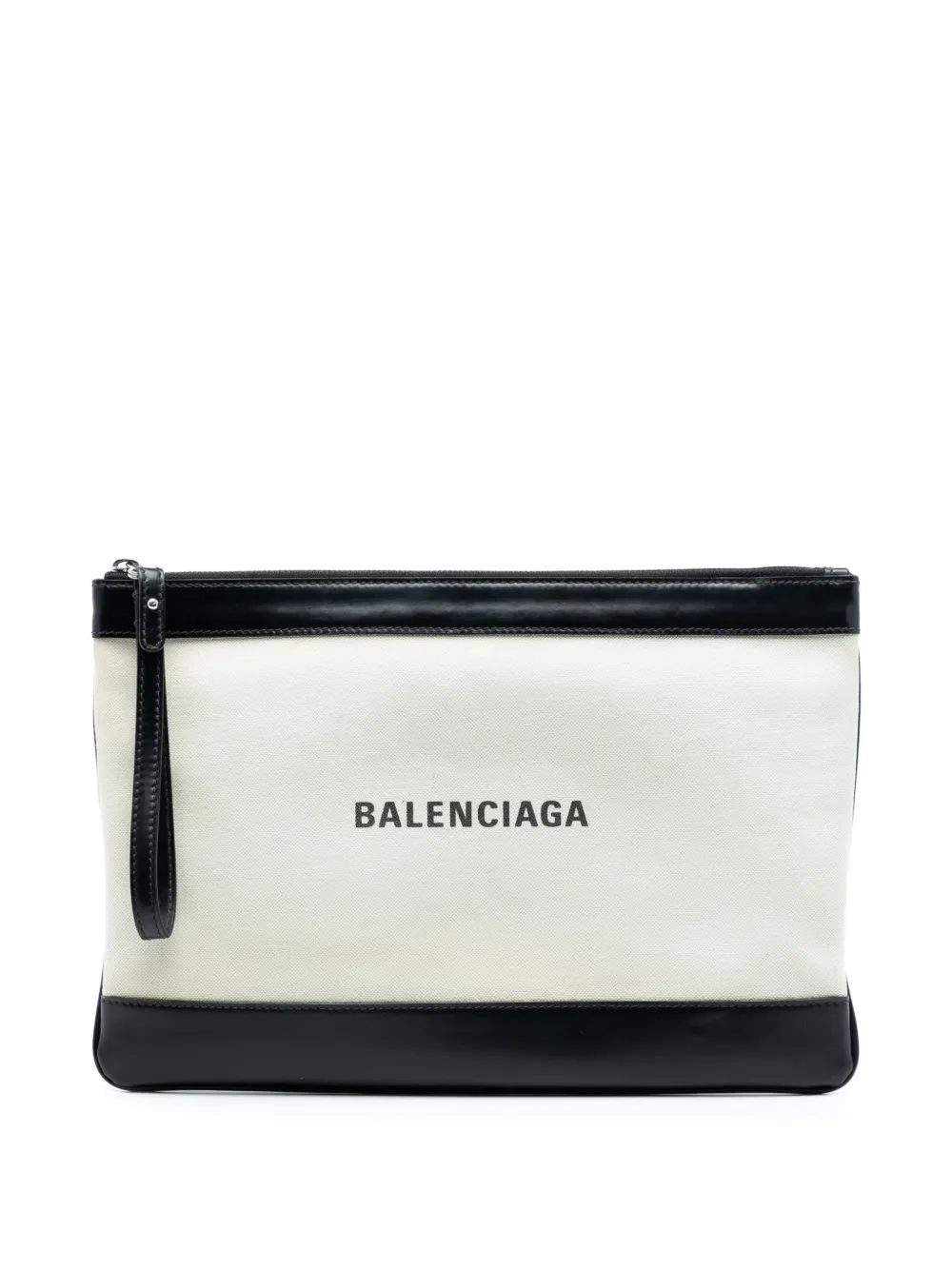 Balenciaga Pre-Owned 2021 Canvas Navy Clip M clutch bag - Marrone