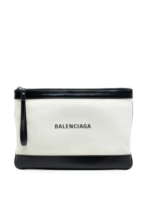 Balenciaga Pre-Owned bolsa de mano Navy Clip M de lona 2021