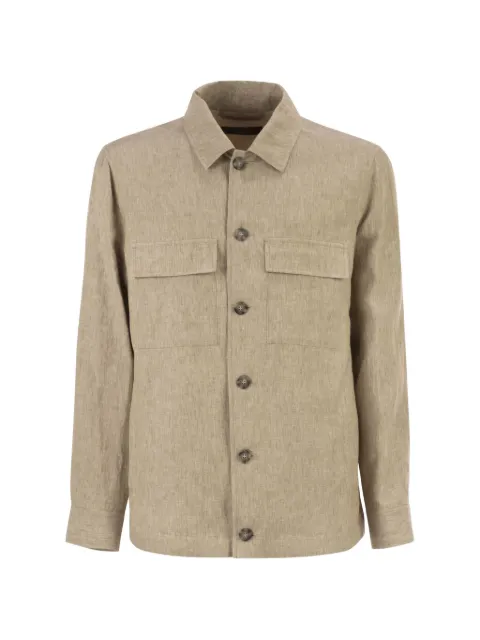 Peserico linen patch-pockets jacket
