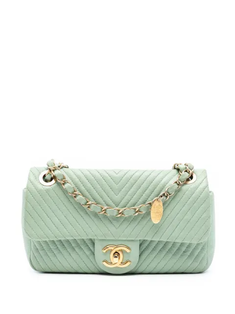 CHANEL Pre-Owned 2015-2016 スモール リンクルカーフ マトラッセ シェブロン メダリオン チャーム スルピーク フラップ ショルダーバッグ