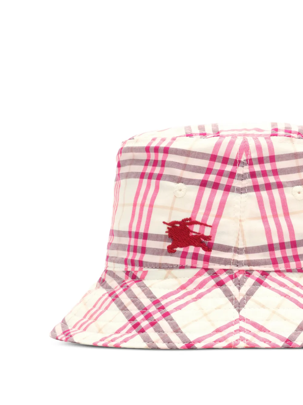 Burberry Kids Geruite katoenen vissershoed Beige