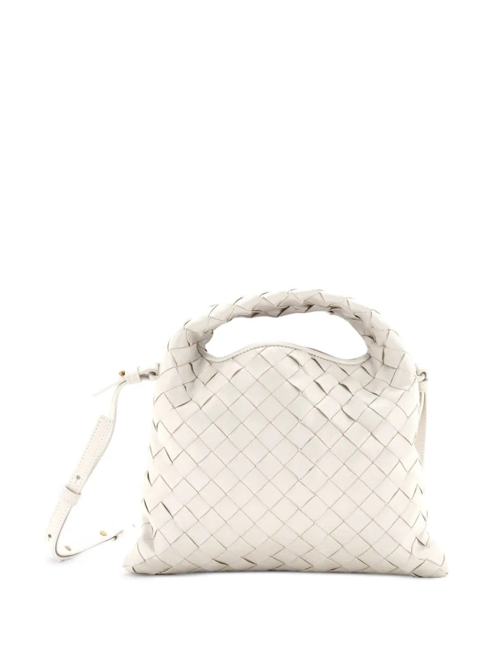Bottega Veneta Pre-Owned Hop Top Handle Bag Intrecciato Nappa Mini satchel - Bianco