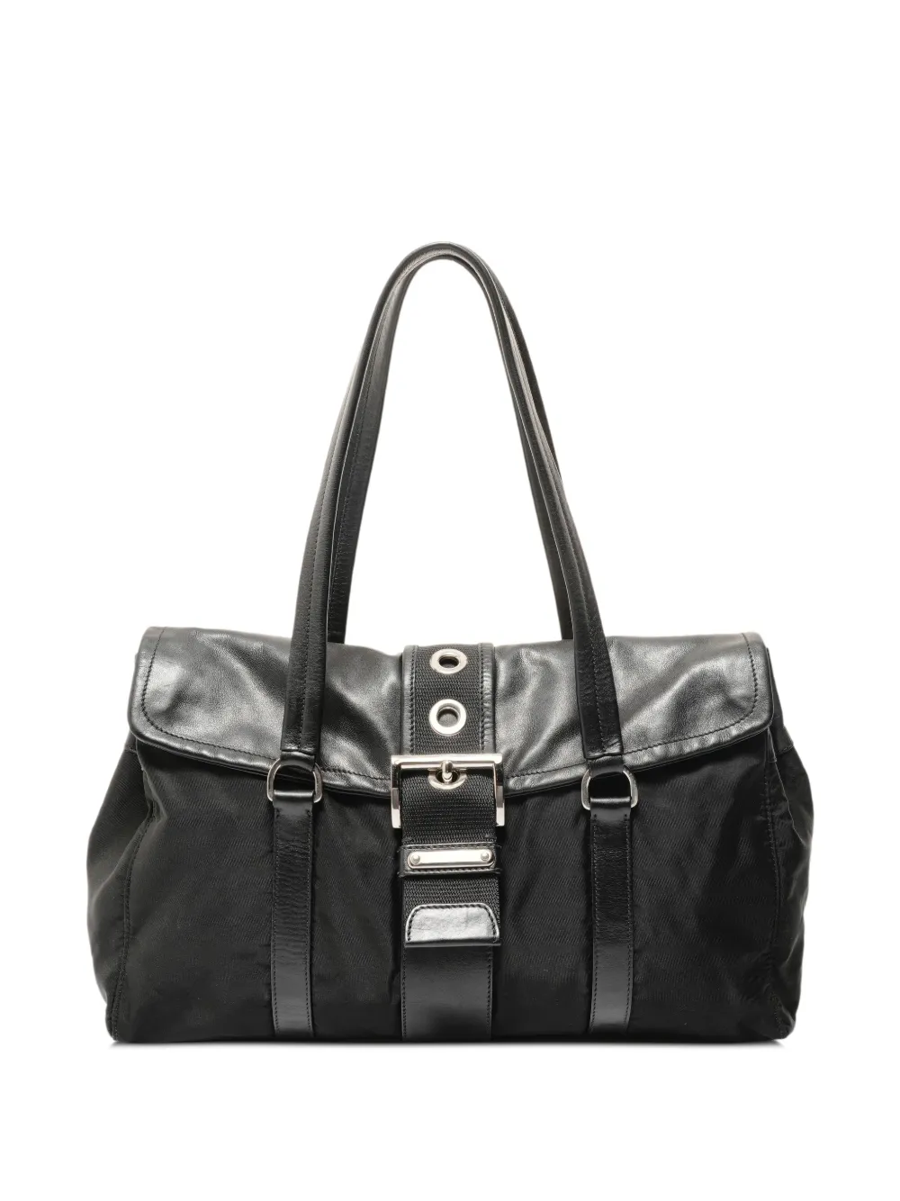 Prada Pre-Owned 1990-2010s buckle-detail tote bag - Nero