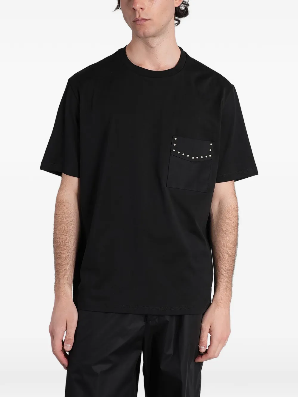 STATE OF ORDER stud-embellished pocket T-shirt - Nero