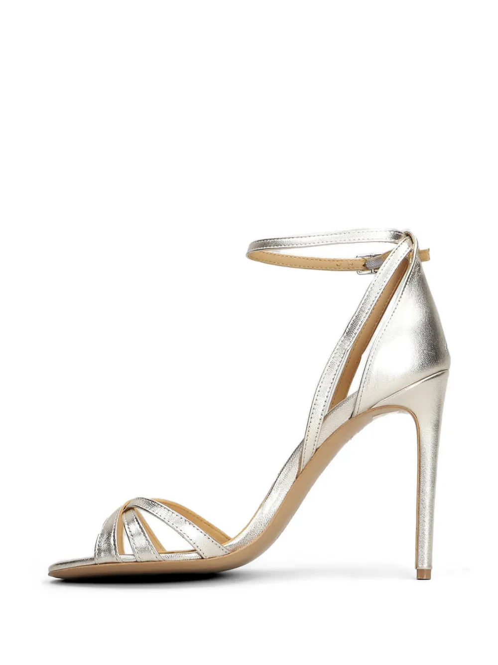 Fratelli Russo metallic-effect crossover-strap sandals Goud