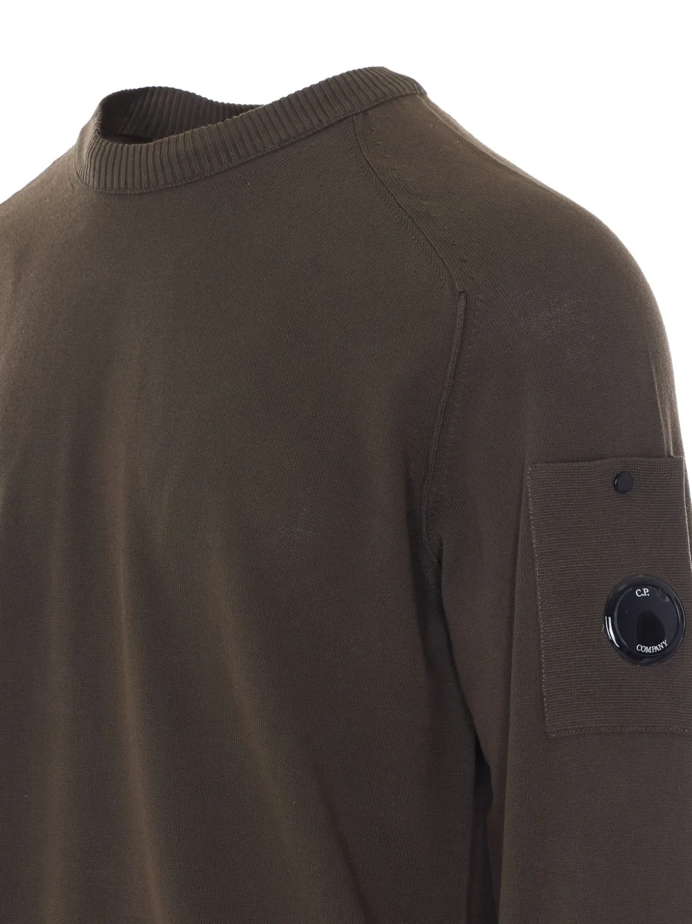 C.P. Company Trui met Lens-detail en ronde hals Groen