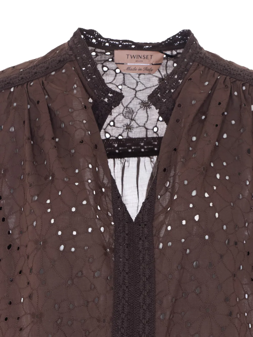 TWINSET Shirt met borduurwerk Bruin