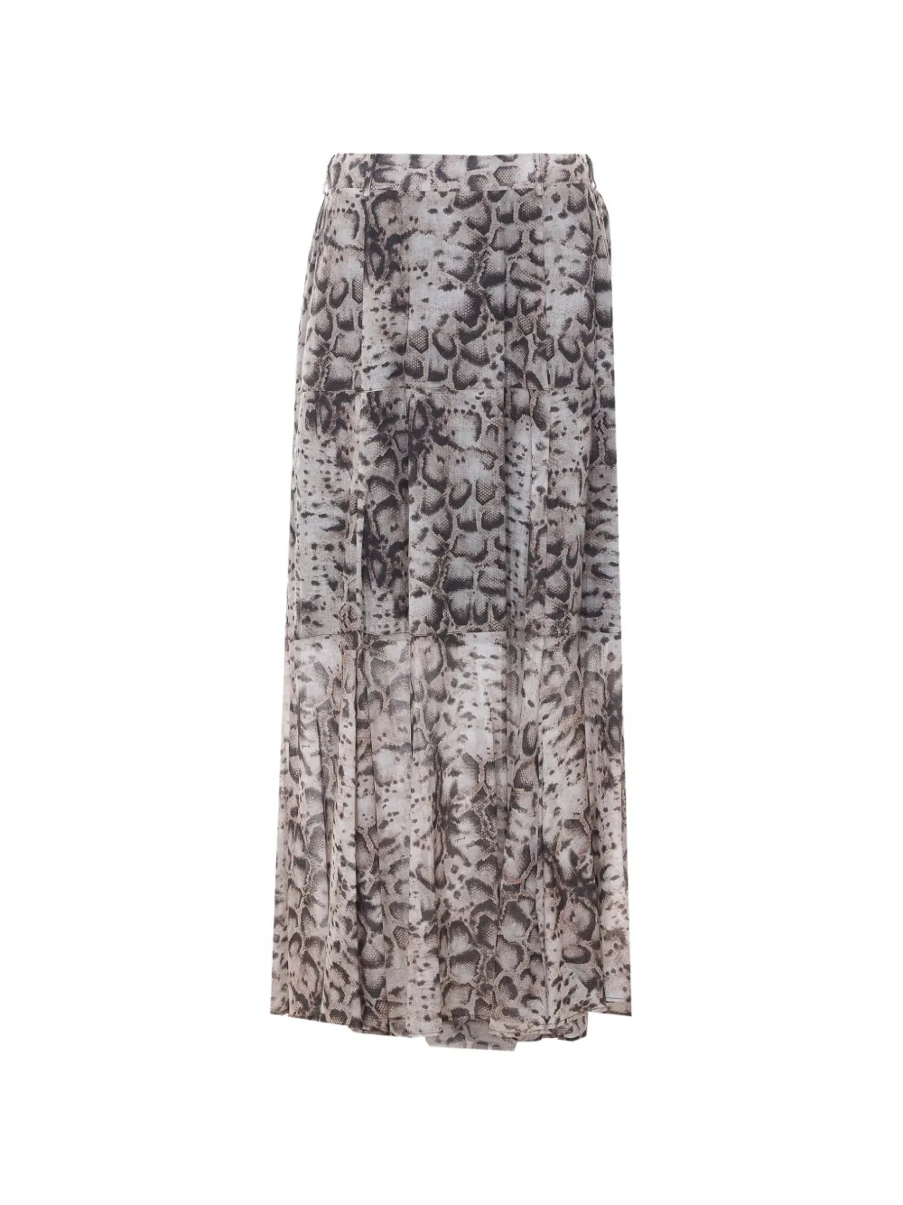 PINKO animal-print tiered maxi skirt - Toni neutri