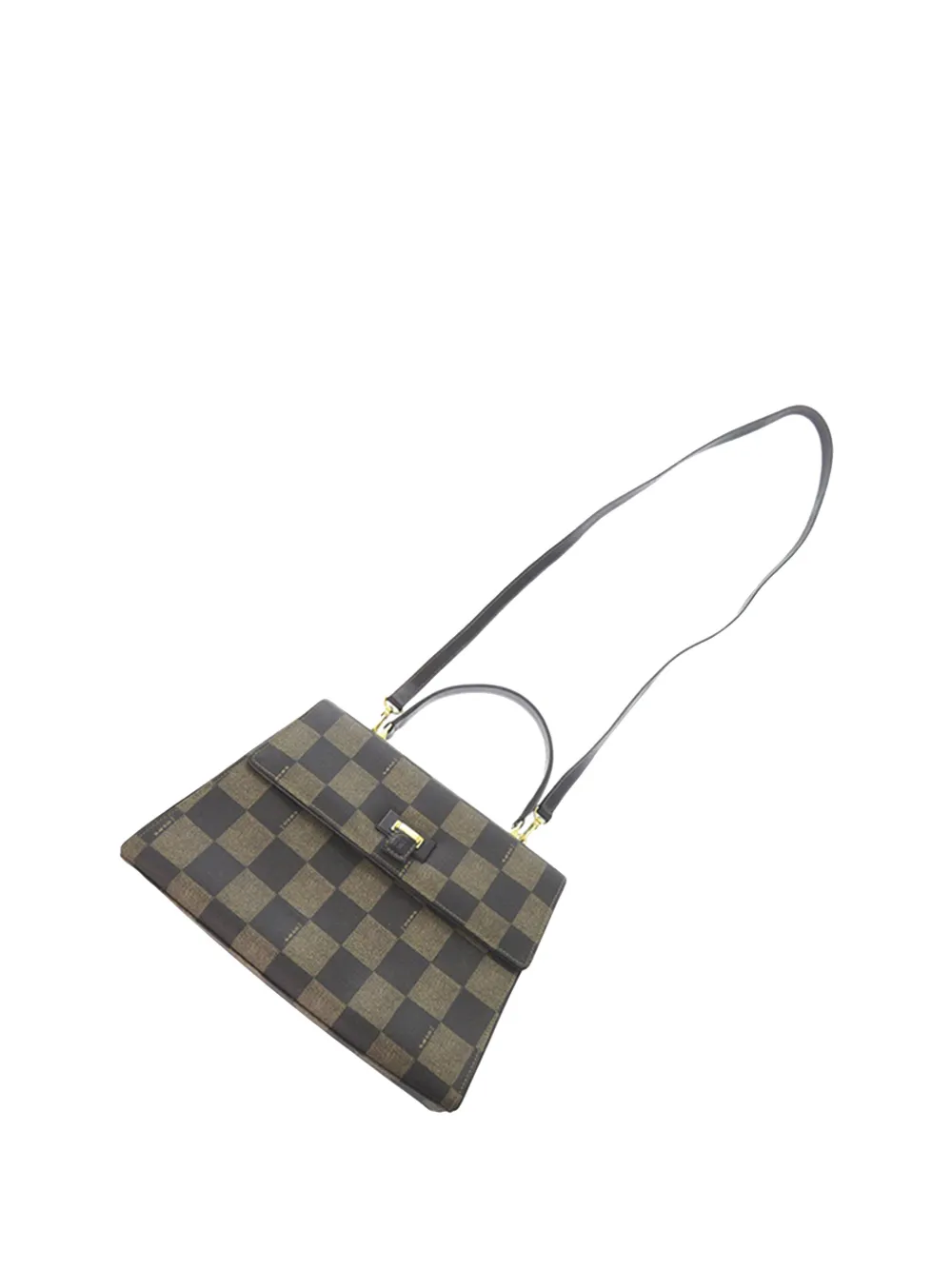 Fendi Pre-Owned 20th Century Checkerboard Coated Canvas Top Handle Bag satchel - Marrone