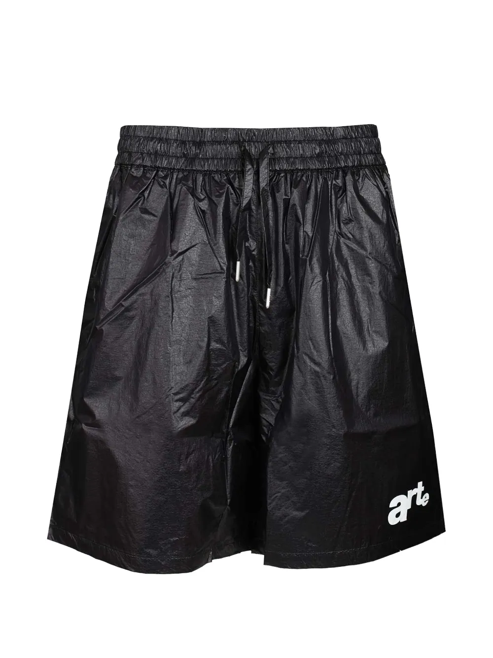 Arte Antwerp logo-print metallic shorts - Schwarz
