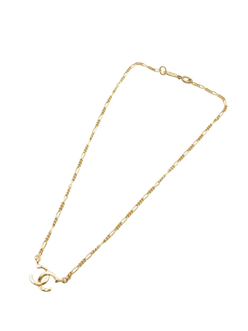 CHANEL Pre-Owned 1982 CC Gold Plated Pendant Necklace costume necklace - Oro