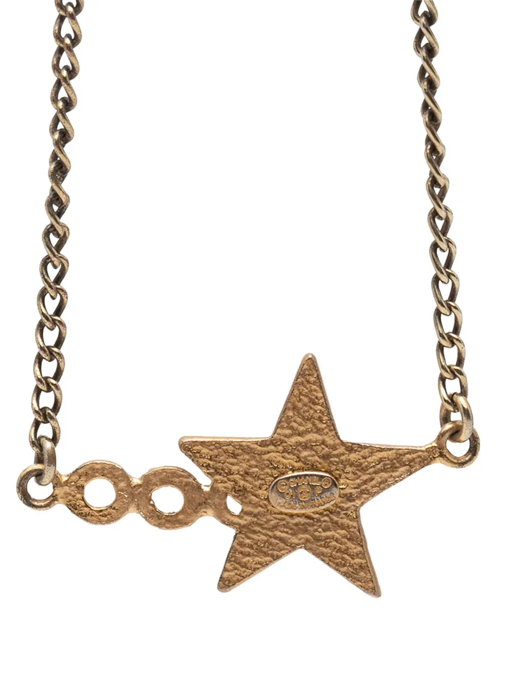  Chanel Pre-owned Collar Coco Con Colgante De Estrella Esmaltado Y Bañado En Oro Con Logo Cc 2001 - Negro 