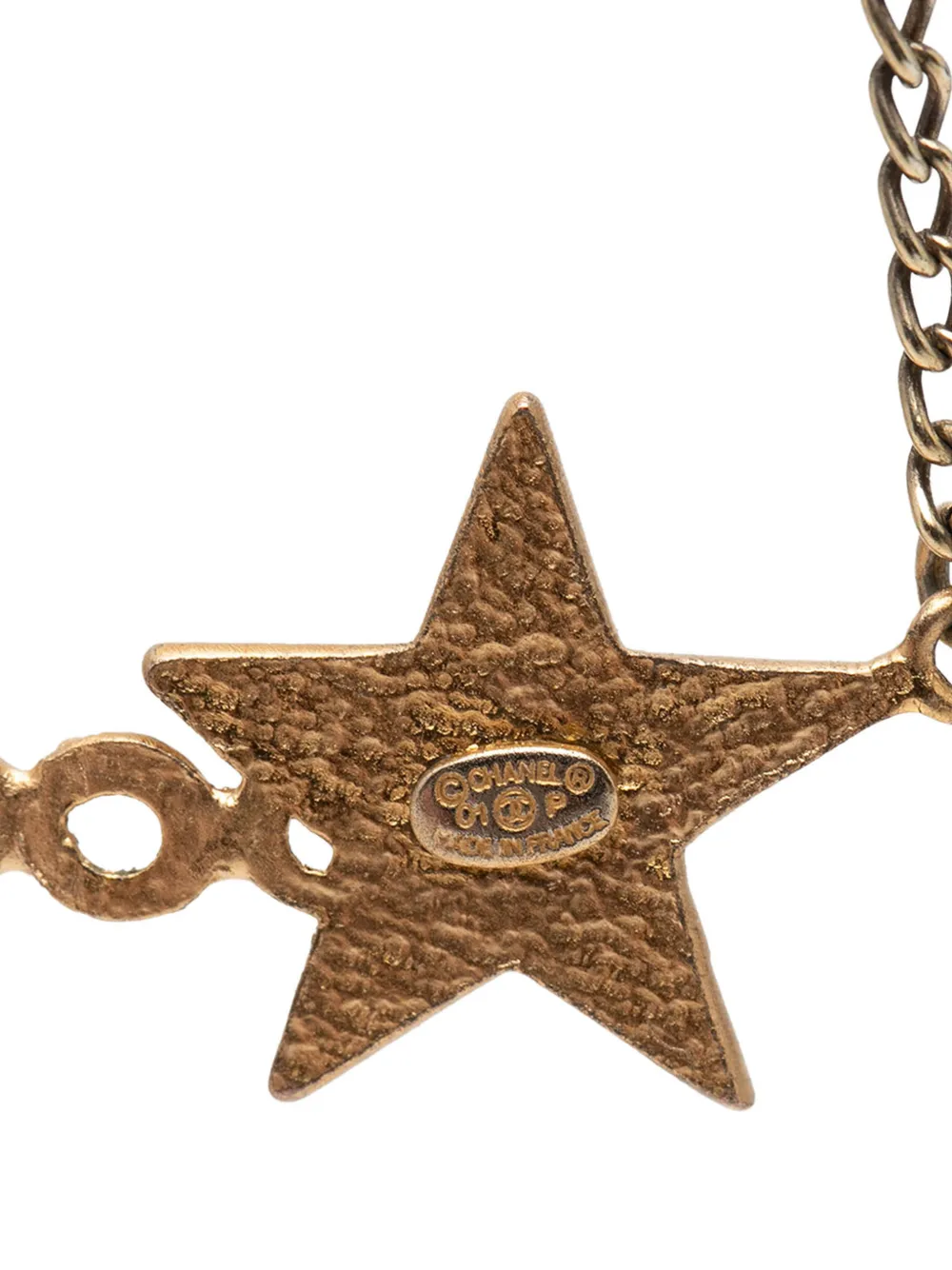  Chanel Pre-owned Collar Coco Con Colgante De Estrella Esmaltado Y Bañado En Oro Con Logo Cc 2001 - Negro 