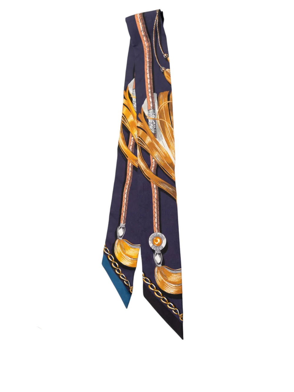Hermès Pre-Owned 2000-2026 Cavalcades Silk Twilly Scarf scarves - Blau