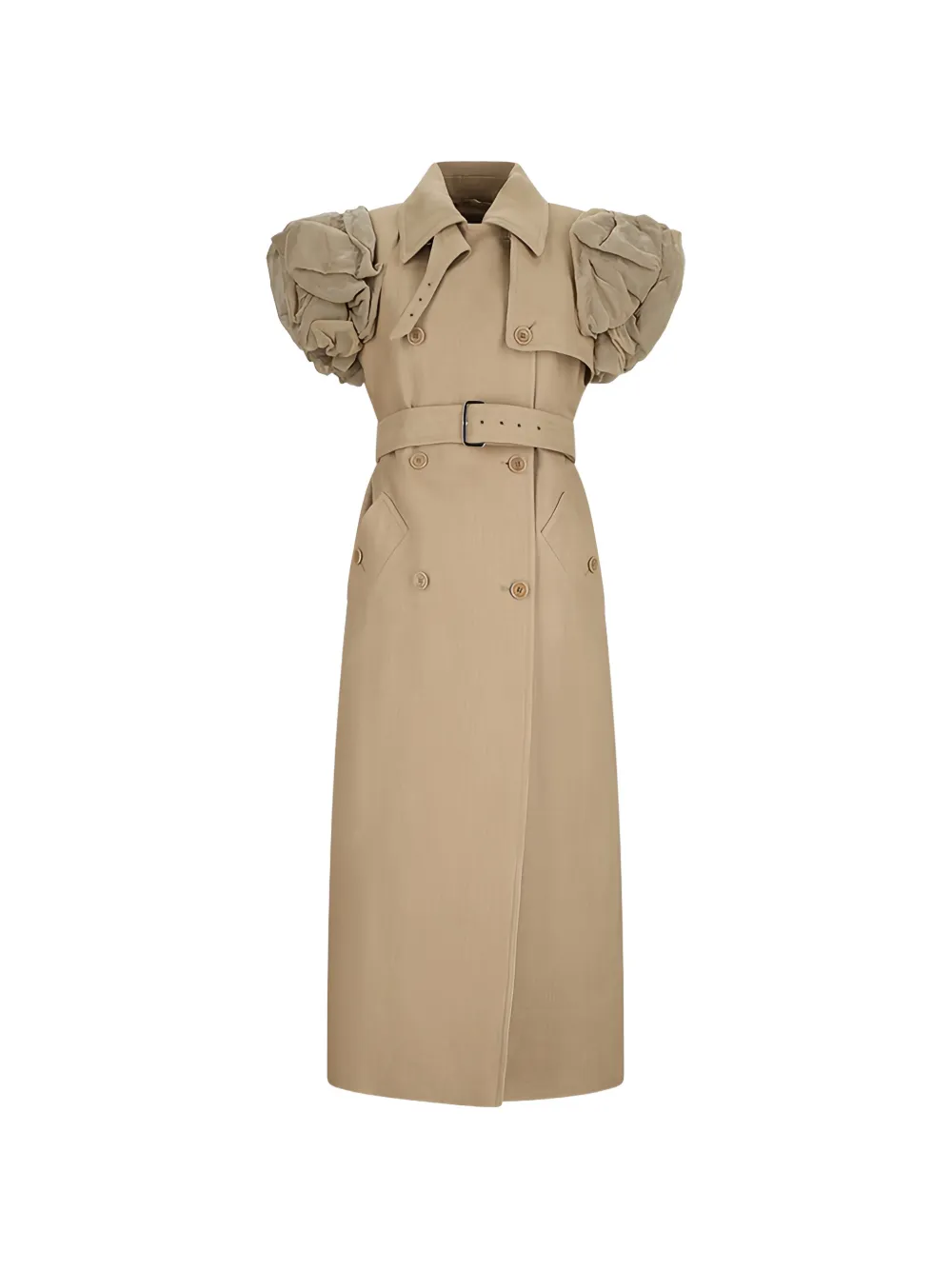 Max Mara puffed-sleeve double-breasted coat - Toni neutri