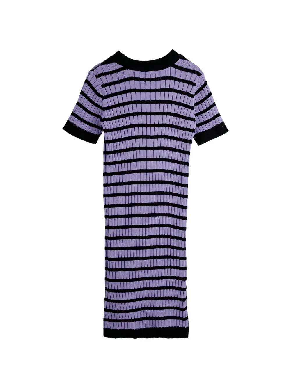 Mini Rodini Gestreepte ribgebreide T-shirtjurk Paars