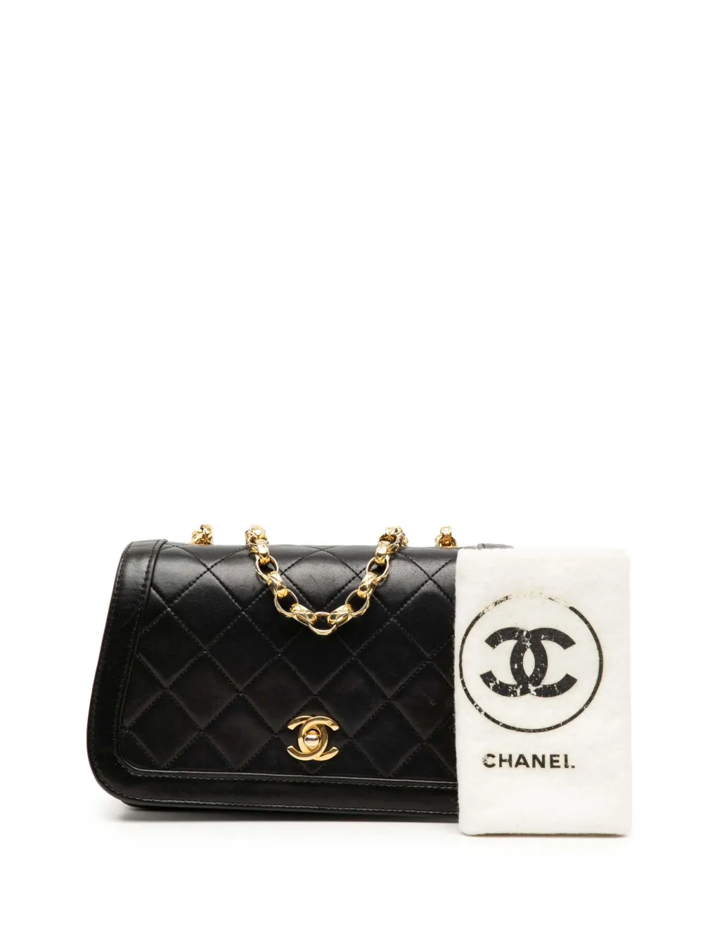 CHANEL Pre-Owned 1989-1991 CC Quilted Lambskin Bijoux Chain Curved