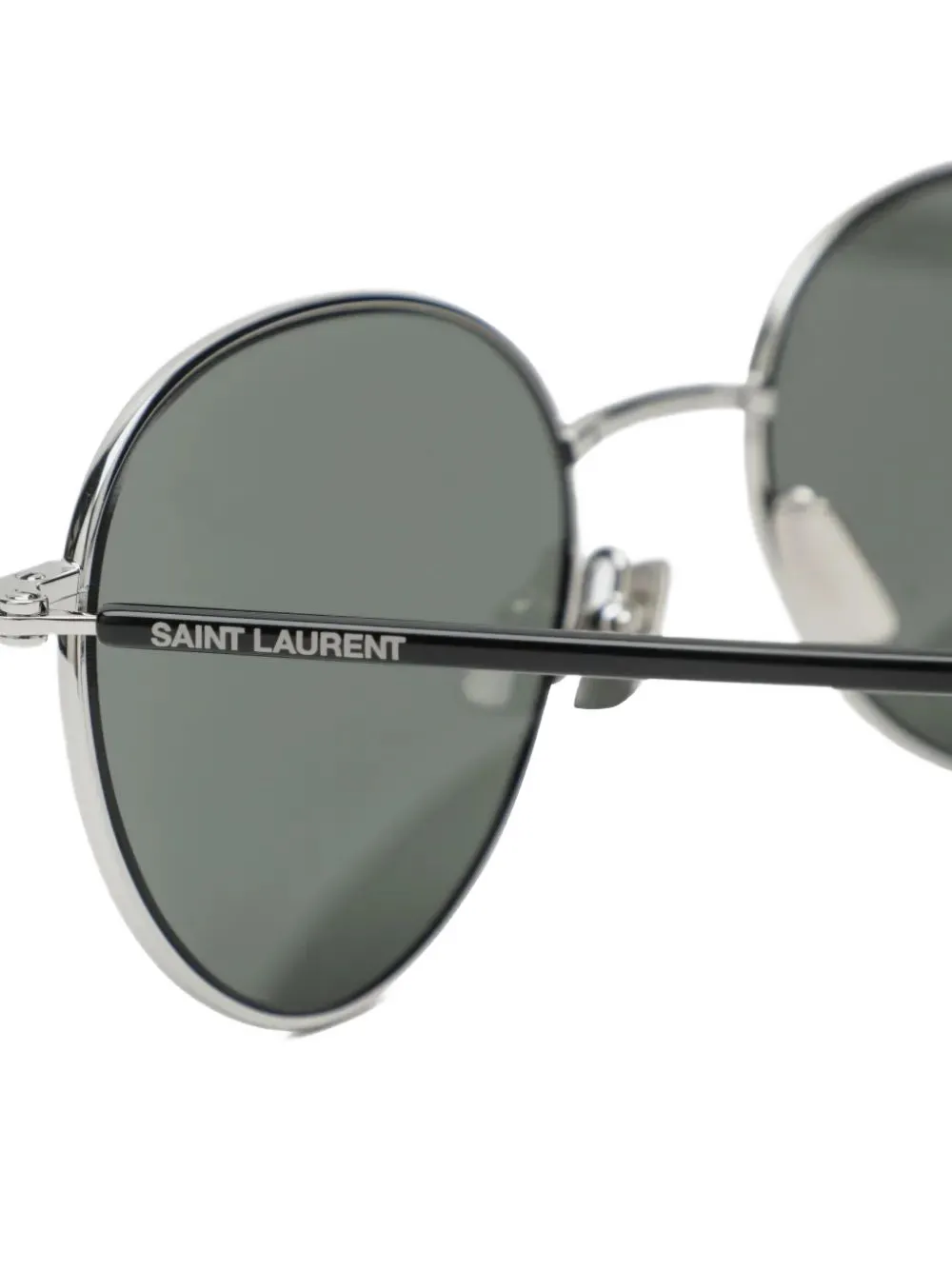 Saint Laurent Zonnebril met rond montuur Zilver