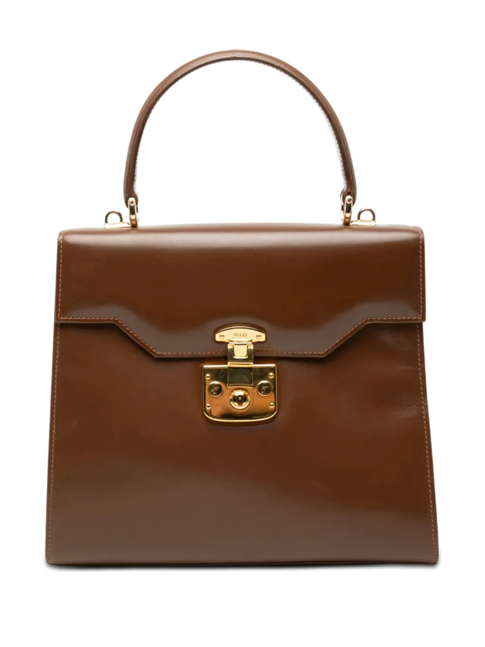 Gucci Pre-Owned 20th Century Calfskin Lady Lock satchel - Marrone