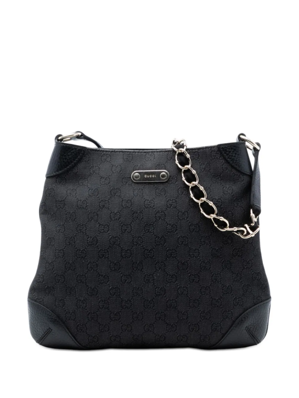 Gucci Pre-Owned 2016-2025 GG Denim Chain shoulder bag - Nero